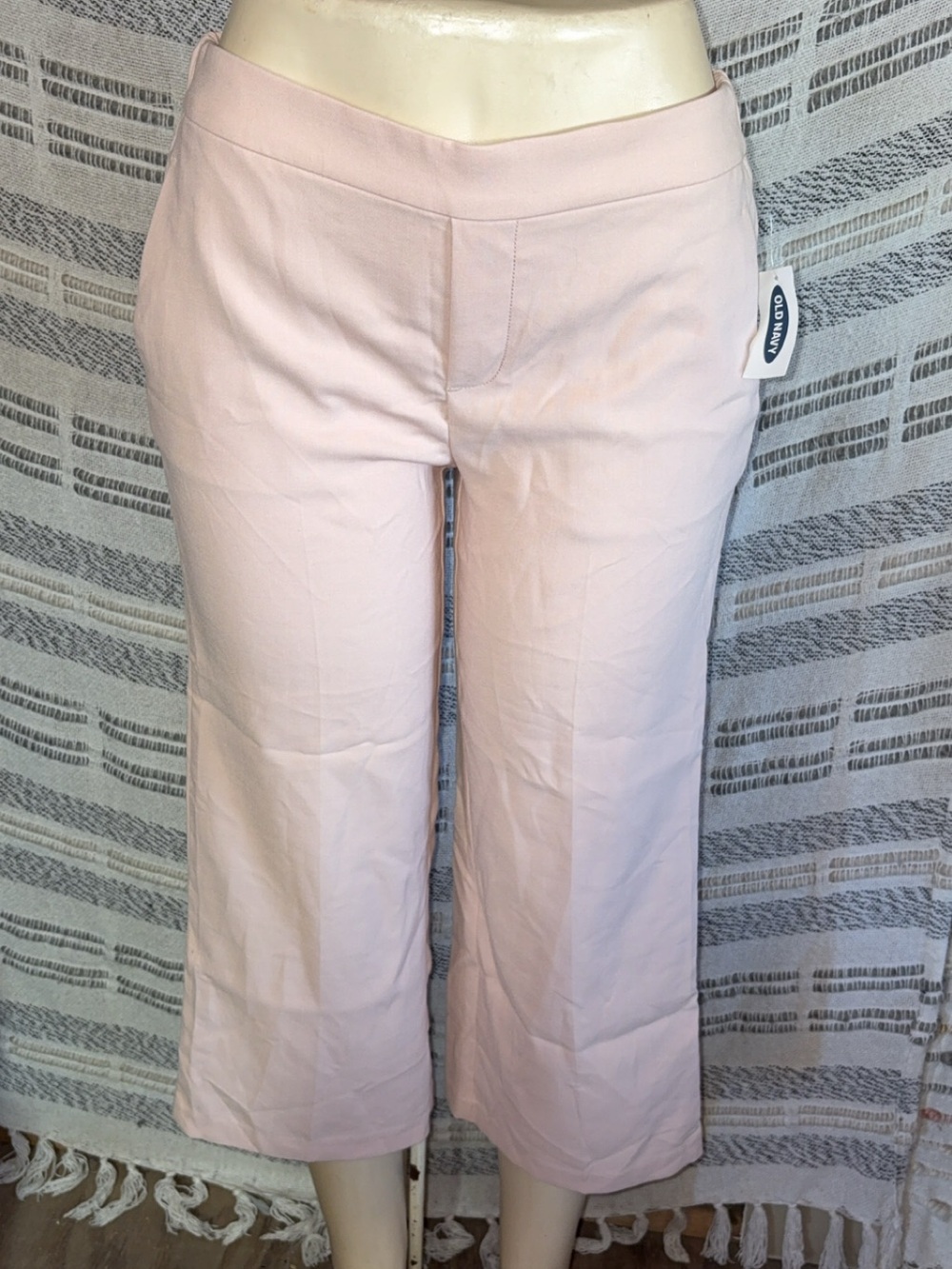 Old Navy Light Pink Cropped Wide-Leg Pants